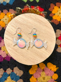 Trick or Treat Candy Blue Circle Earrings