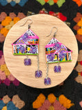 Arachnophobia Haunted House Earrings