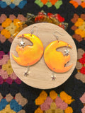 Cat Bat Jumps Over the Moon Earrings